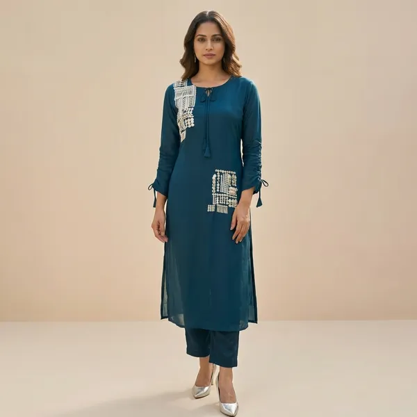 Blue_Solid_Chinon_Code_Set_For_Women
