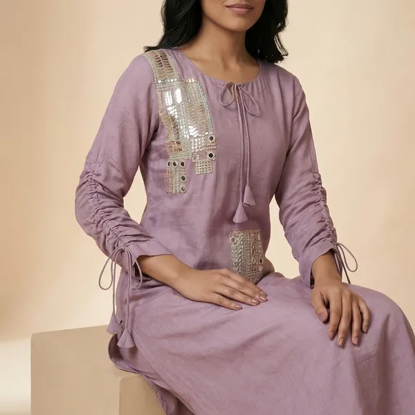 Lavender_Solid_Chinon_Code_Set_For_Women