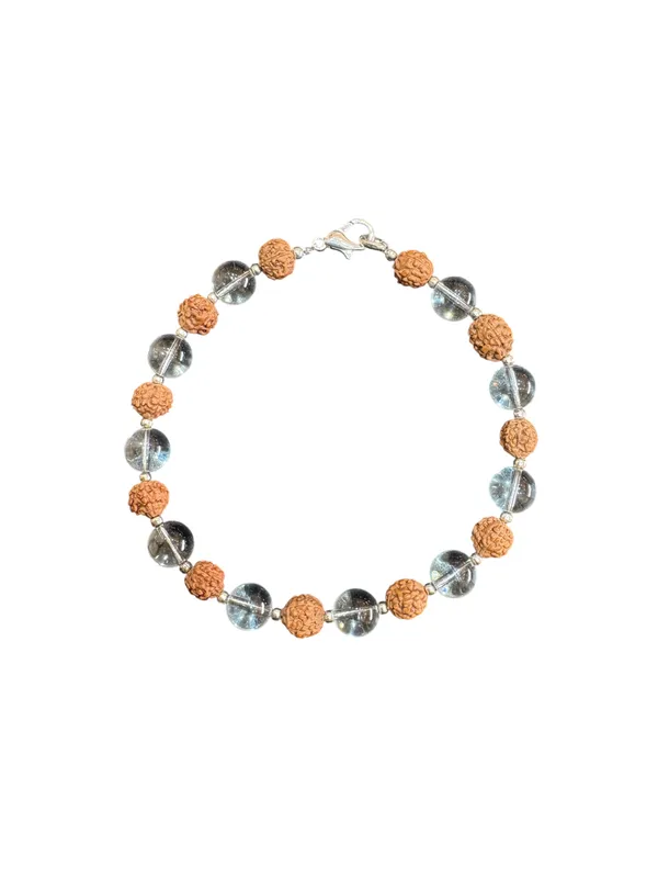 5_Mukhi_Rudraksha_&_Crystal_|_Sphatik_Diamond_Cut_Beads_Bracelet_For_Men_&_Women