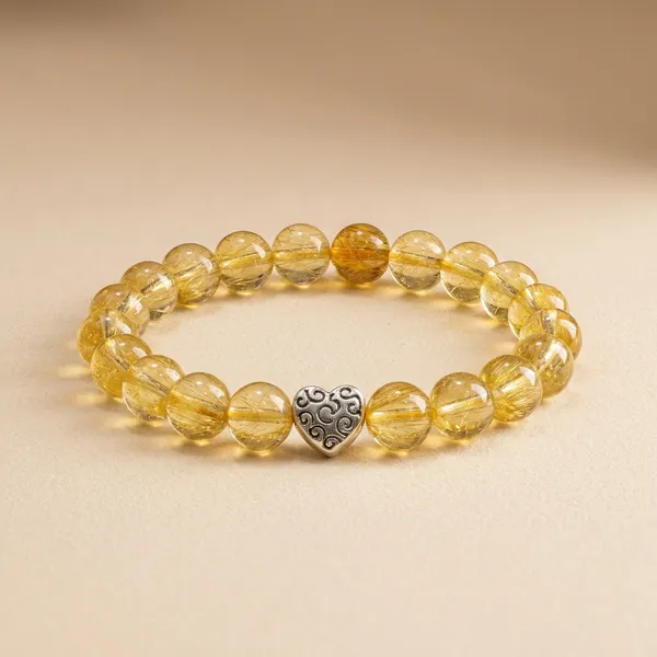Yellow_&_Silver_Radiant_Heart_Bracelet_For_Unisex