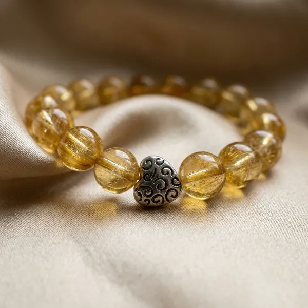 Yellow_&_Silver_Radiant_Heart_Bracelet_For_Unisex