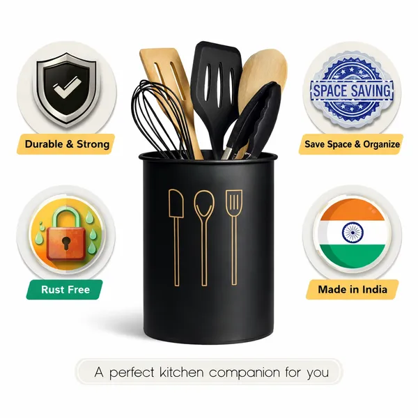 Black_Alloy_Steel_Spatula_&_Ladle_Stand_For_Kitchen