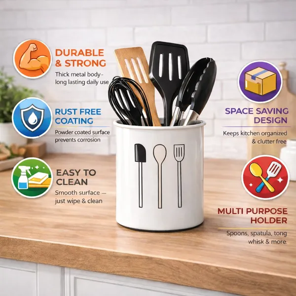 White_Alloy_Steel_Spatula_&_Ladle_Stand_For_Kitchen