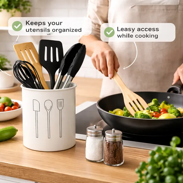 White_Alloy_Steel_Spatula_&_Ladle_Stand_For_Kitchen