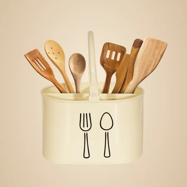 White_Metal_Cutlery_&_Spoons_Holder_With_Handle_For_Kitchen