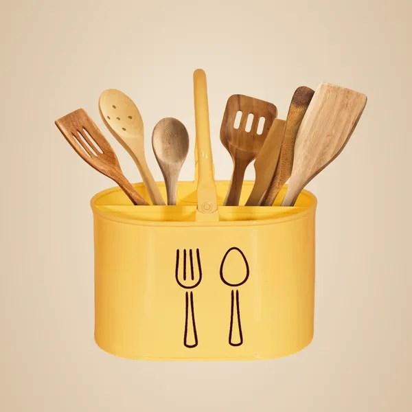 Yellow_Metal_Cutlery_&_Spoons_Holder_With_Handle_For_Kitchen