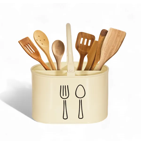 White_Metal_Cutlery_&_Spoons_Holder_With_Handle_For_Kitchen