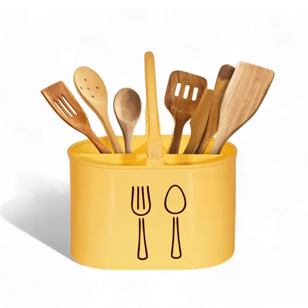 Yellow_Metal_Cutlery_&_Spoons_Holder_With_Handle_For_Kitchen