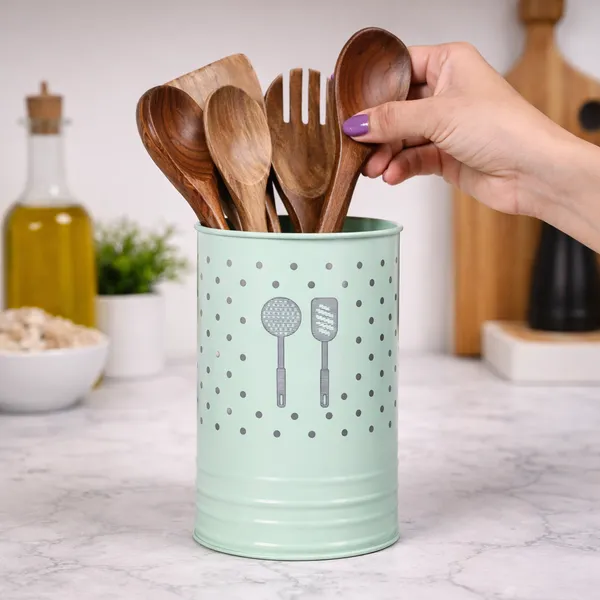 Aqua_Metal_Ladle_&_Spatula_Holder_For_Kitchen