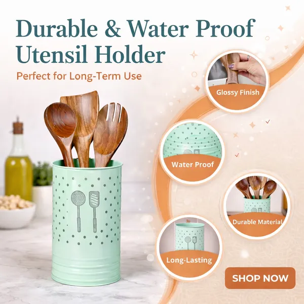Aqua_Metal_Ladle_&_Spatula_Holder_For_Kitchen