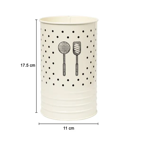 White_Metal_Ladle_&_Spatula_Holder_For_Kitchen
