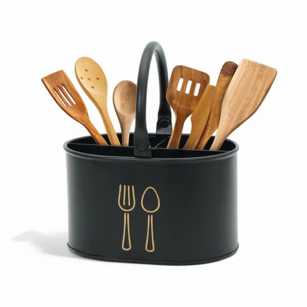 Yellow_And_Black_Metal_Cutlery_&_Spoons_Holder_With_Handle_For_Kitchen_(Pack_Of_2)