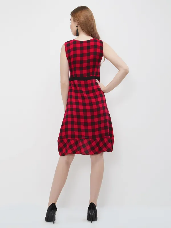 One_Piece_Short_Dress_-_Red_Checks