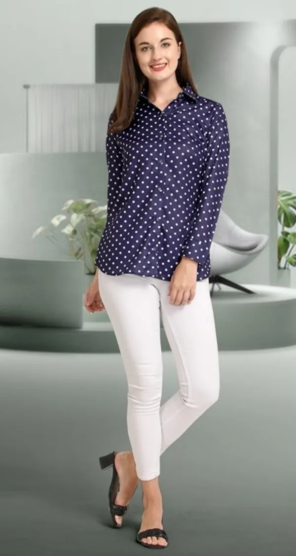 Printed_Cotton_Shirt__-_Dotted_Navy_Blue