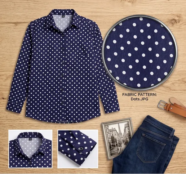 Printed_Cotton_Shirt__-_Dotted_Navy_Blue