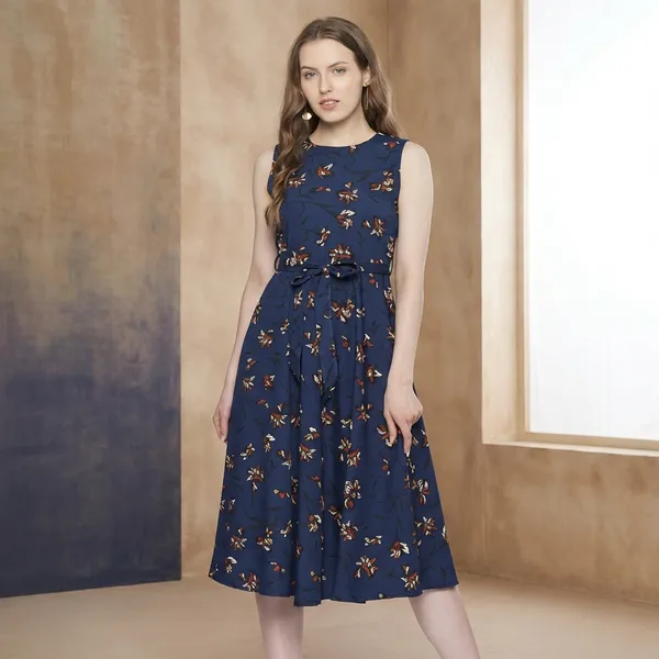 Navy_Blue_Crepe_Dress_For_Women
