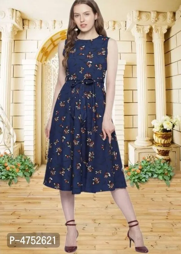 Navy_Blue_Crepe_Dress_For_Women