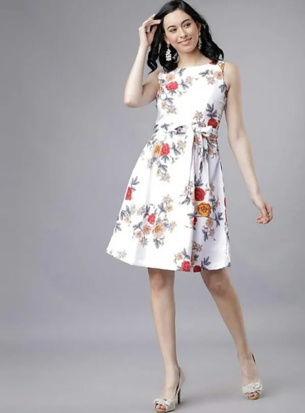White_Crepe_Dress_For_Women