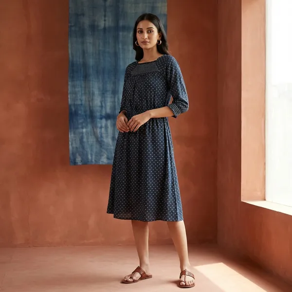 Grey_Soft_Cotton_Smocking_Summer_Wear_Dress_For_Women
