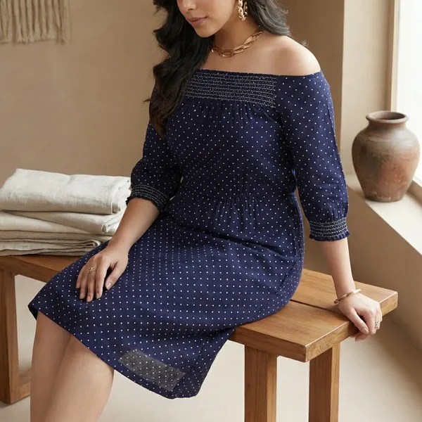 Navy_Blue_Soft_Cotton_Smocking__Summer_Wear_Dress_For_Women