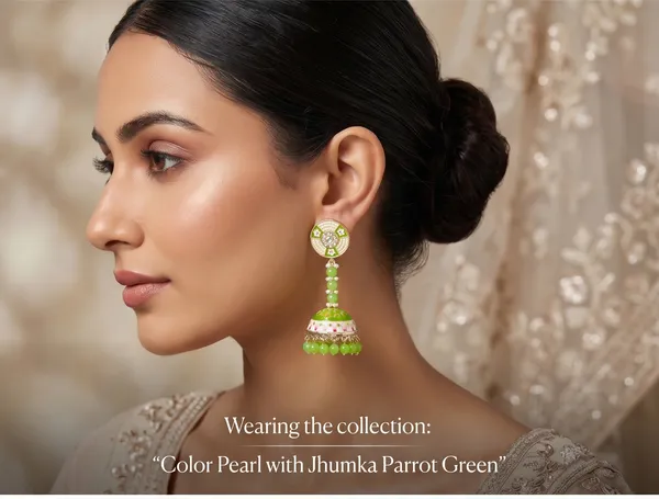 Color_Pearl_Dangle_with_Jhumka_Parrot_Green