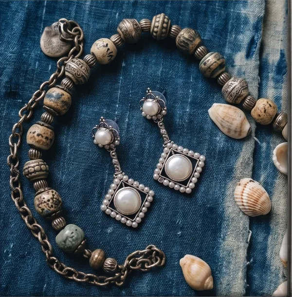 Oxidised_with_Moonstone_&_Pearl_Square_Shape