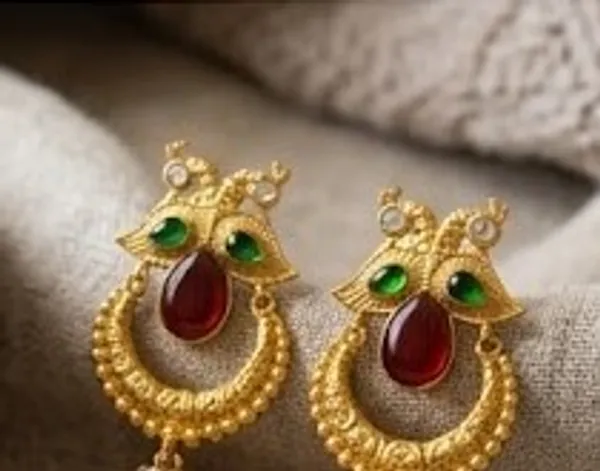 Peacock_with_Round_Shape_&_hanging_Kashmiri_Chains