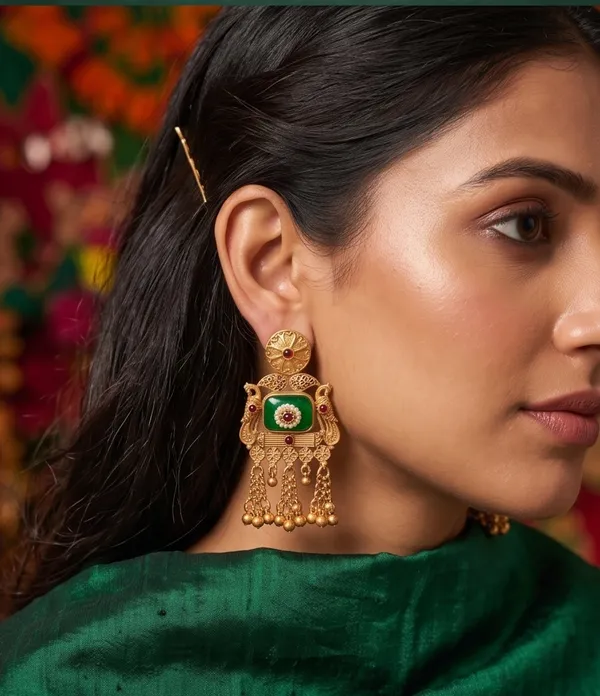 Rajwadi_Antique_Gold_Green_Rectangle