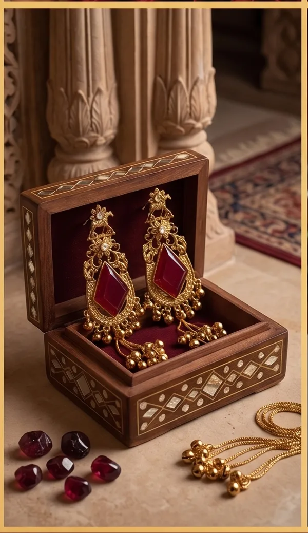 Triangle_Shape_Maroon_Gold_with_Kashmiri_Chains