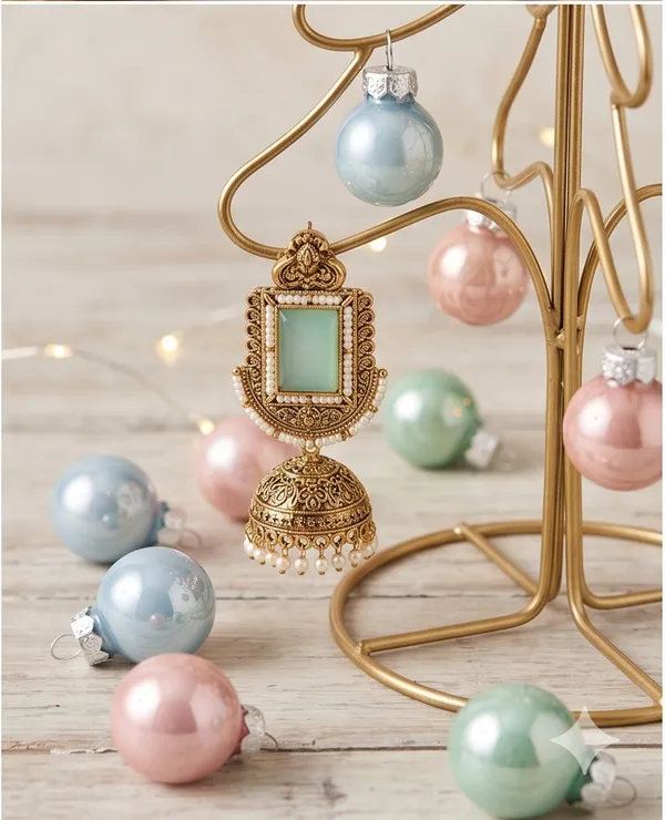 Vertical_Rectangle_Mint_Green_Stone_Antique_Golden_Jhumka