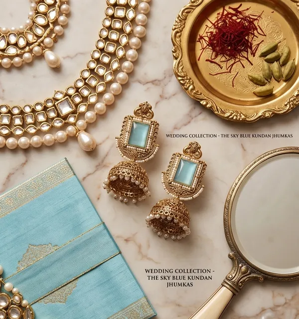 Vertical_Rectangle_Sky_Blue_Stone_Antique_Golden_Jhumka