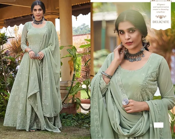 Mint_Green_Chiffon_And_Georgette_Embroidered_Long_Gown_For_Women