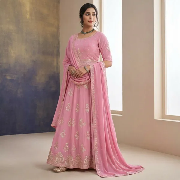 Pink_Chiffon_And_Georgette_Embroidered_Long_Gown_For_Women