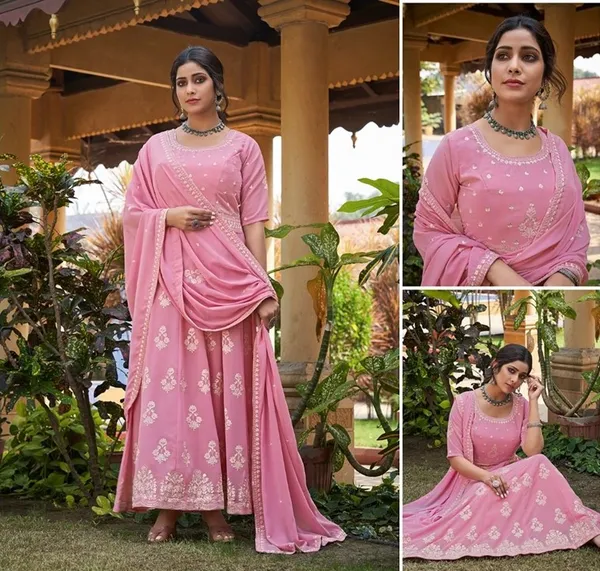 Pink_Chiffon_And_Georgette_Embroidered_Long_Gown_For_Women