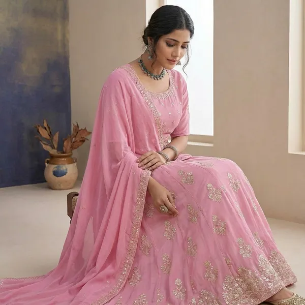 Pink_Chiffon_And_Georgette_Embroidered_Long_Gown_For_Women