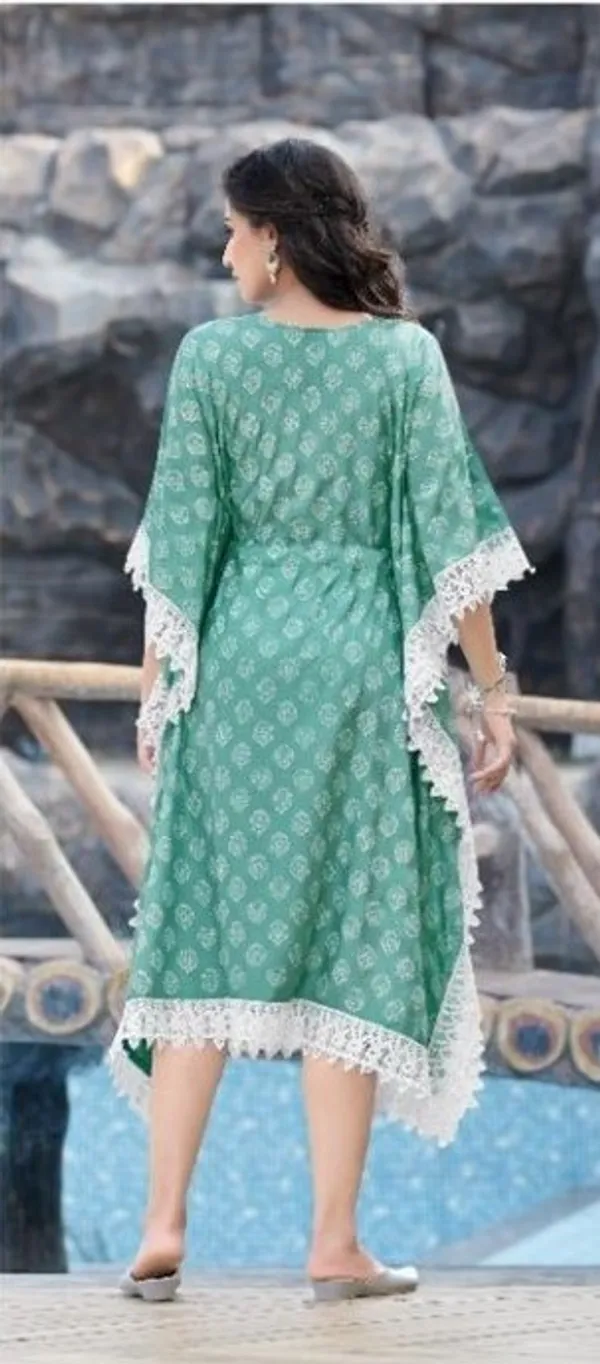 Printed_Cotton_With_Lace_Border_Kaftan_Sea_Green