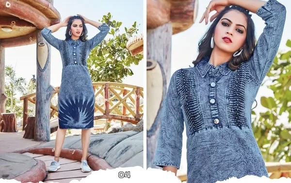 Blue_Denim_Shirt_Collar_Kurta_For_Women