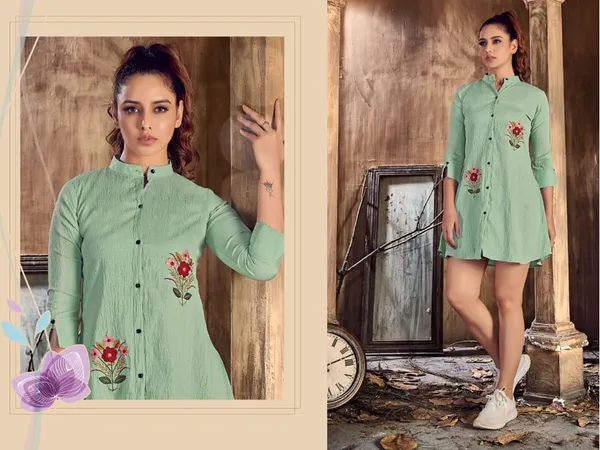 Pista_Geogette_Long_Embroidery_Shirt_For_Women