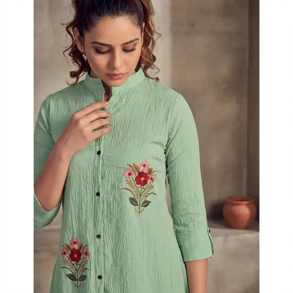 Pista_Geogette_Long_Embroidery_Shirt_For_Women