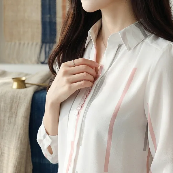 Pink_Grey_Crepe_Striped_Shirt_For_Women