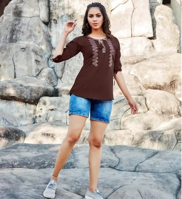 Plain_Yok_Embroidery_Top_-_Brown