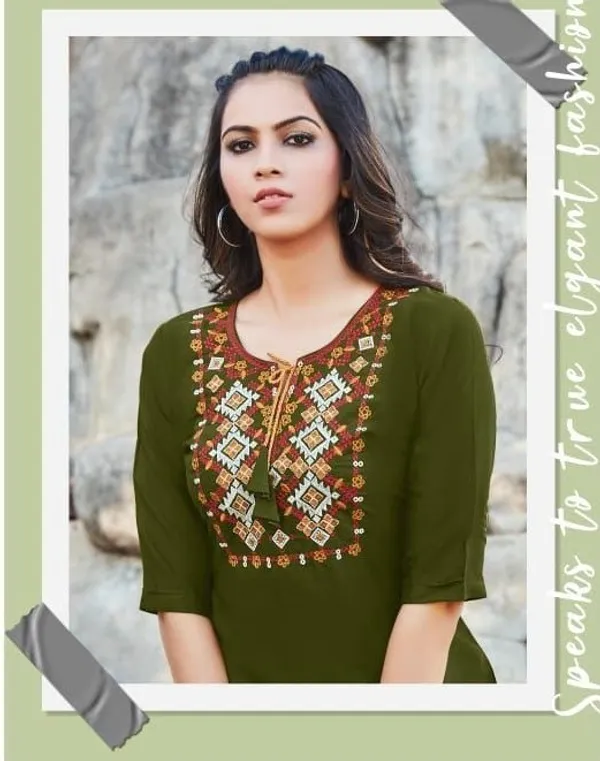 Plain_Yok_Embroidery_Top_-_Mehendi_Green