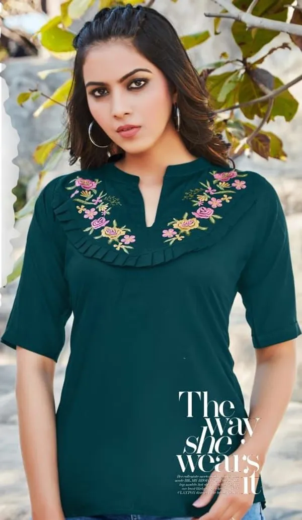Plain_Yok_Embroidery_Top_-_Peacock