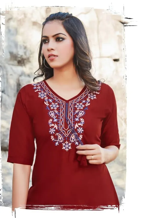 Plain_Yok_Embroidery_Top_-_Red