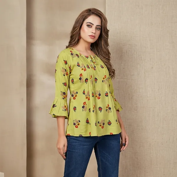 Olive_Rayon_Printed_Top