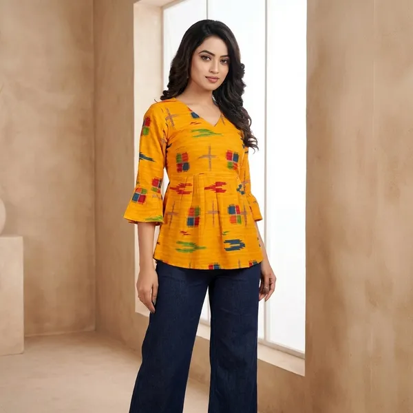 Turmeric_Yellow_Rayon_Printed_Top