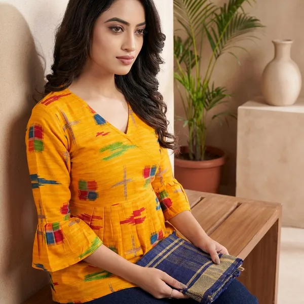 Turmeric_Yellow_Rayon_Printed_Top
