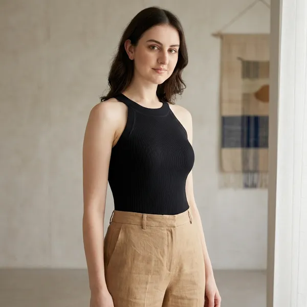 Black_Cotton_Wool_Stretchable_Halter_Neck_Summer_Wear_Top_For_Women