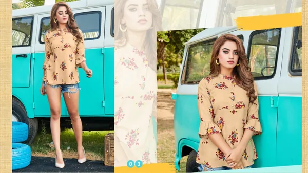 Cream_with_floral_design_Rayon_Printed_Tops