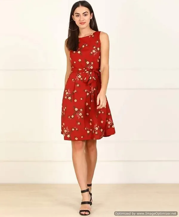 Red_Crepe_Dress_For_Women